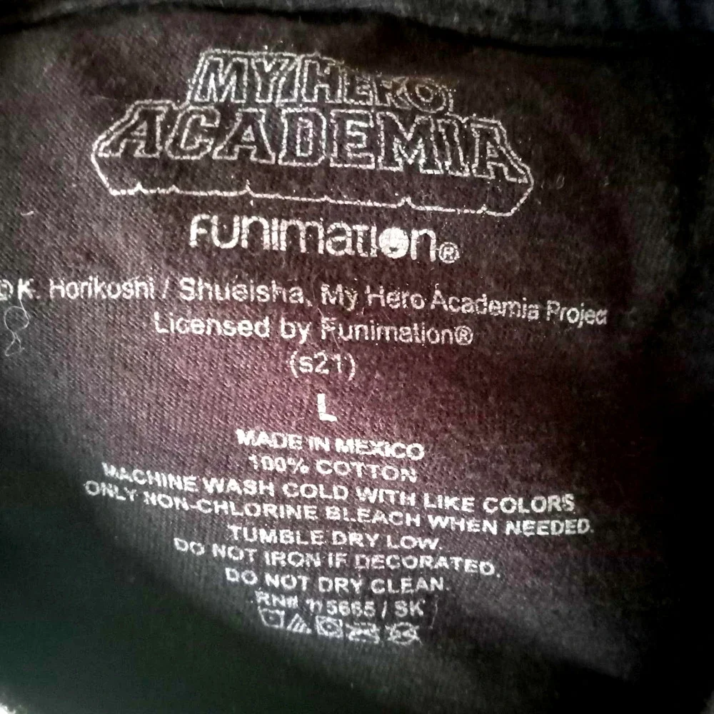 My Hero Academia Funimation anime black, short sleeve tee shirt, L - Picture 4 of 4